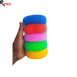 5Pcs Plastic Mesh Scourer Kitchen Scrubber